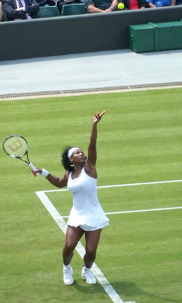 Serena Williams playing tennis, location